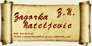 Zagorka Mateljević vizit kartica
